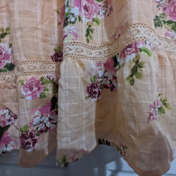 Torrid peach floral baby doll top 3/4 - Picture 4 of 8